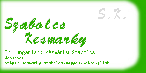 szabolcs kesmarky business card